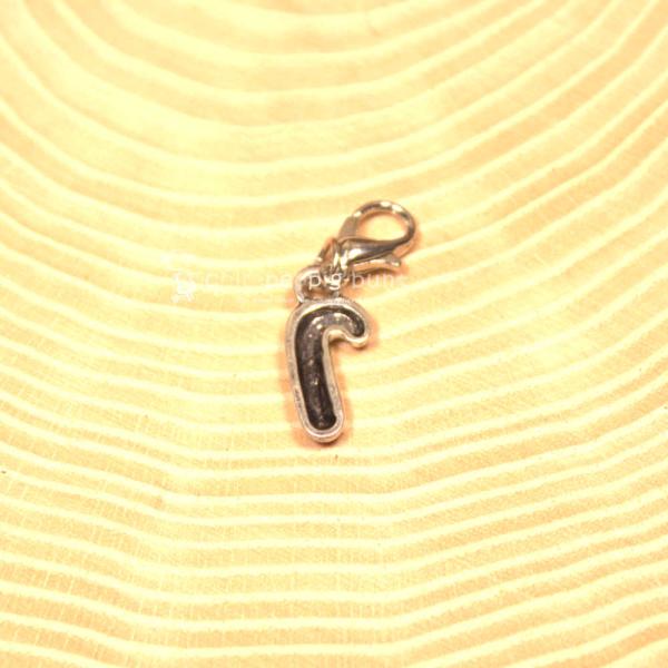 Charmsanhänger Weihnachten Zuckerstange rot-weiss versilbert