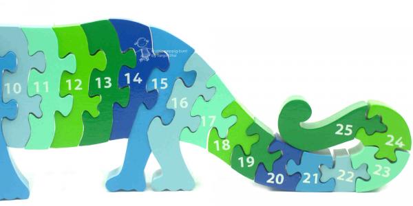 3D Dinosaurier ein Puzzle mit Zahlen