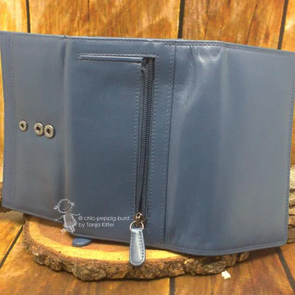 Echt Leder Geldbeutel in blau