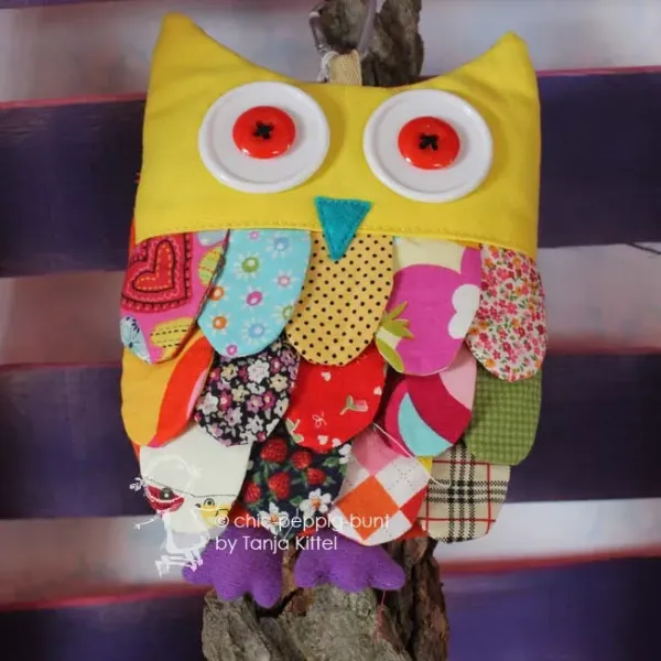 Monsterbag-Tasche Eule bunt - einkaufstasche eule bunt