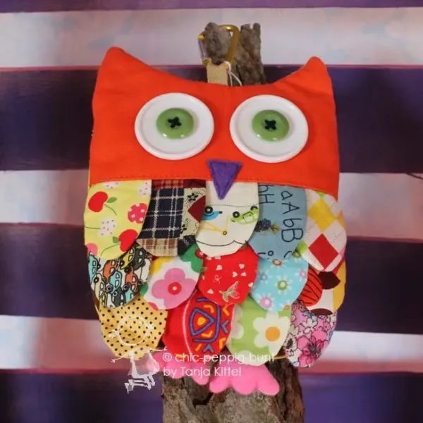Monsterbag-Tasche Eule bunt - einkaufstasche eule bunt