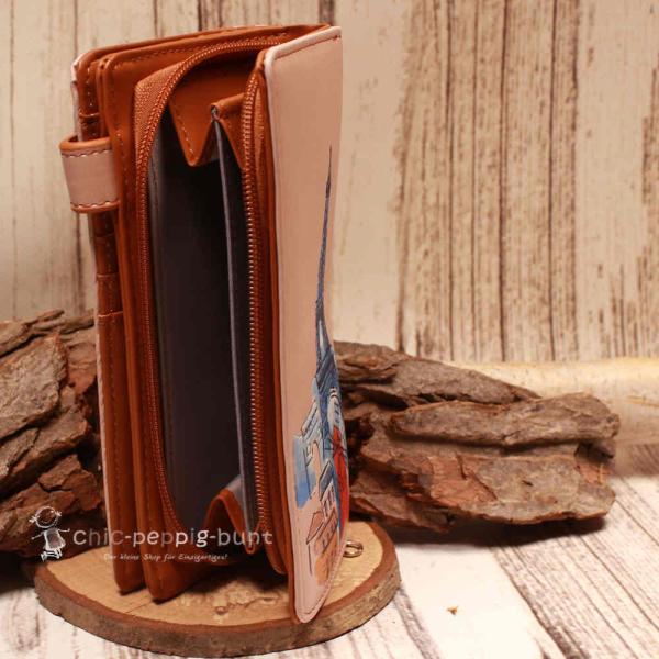 Geldbeutel gross - braun - Kunstleder Paris