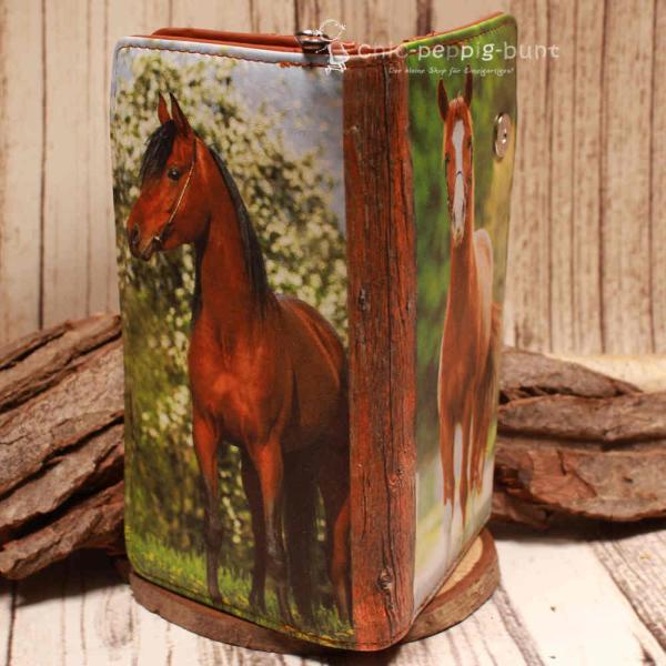 Geldbeutel gross - braun - Kunstleder - Pferd