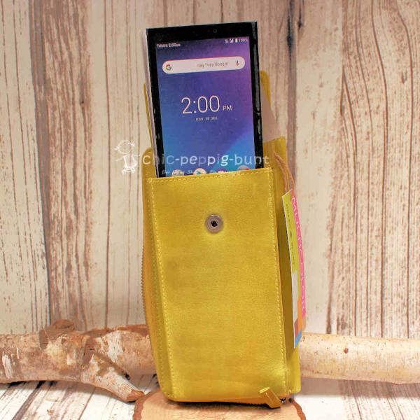 Handtasche - Geldbeutel gelb - bunt Handyfach 15 Fächer