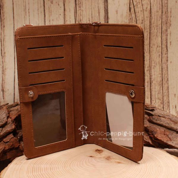 Handtasche - Geldbeutel Kork mit Handyfach braun