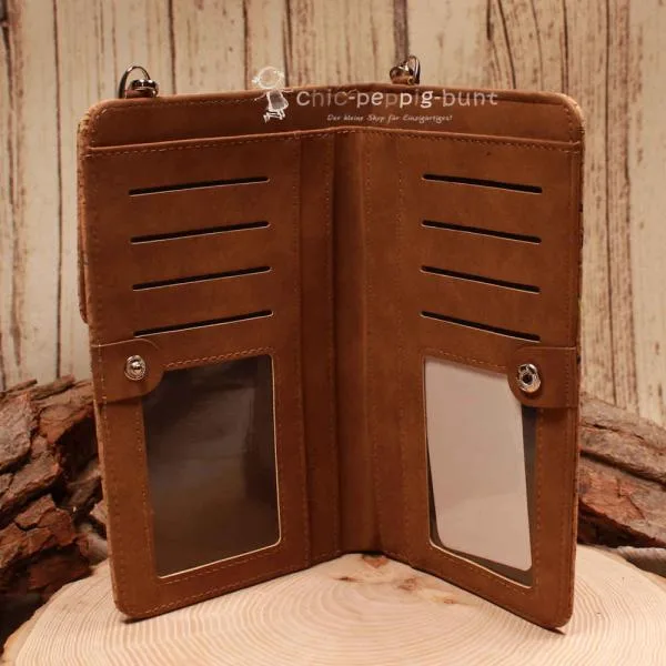 Handtasche - Geldbeutel Kork mit Handyfach hellbraun - geldbeutel handtasche gross kork hell hochformat handyfach
