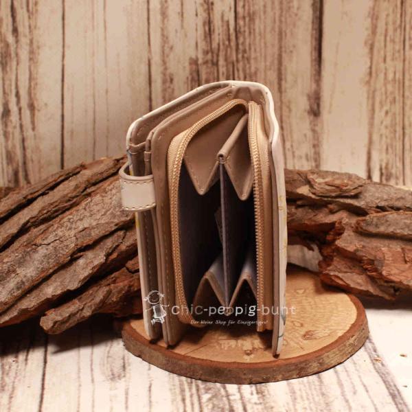 Geldbeutel klein - rosa - Kunstleder Blumen