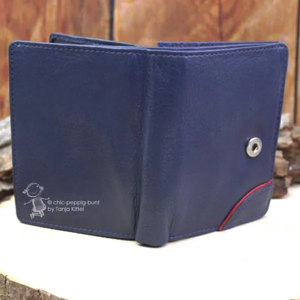 kleiner blauer Leder Geldbeutel