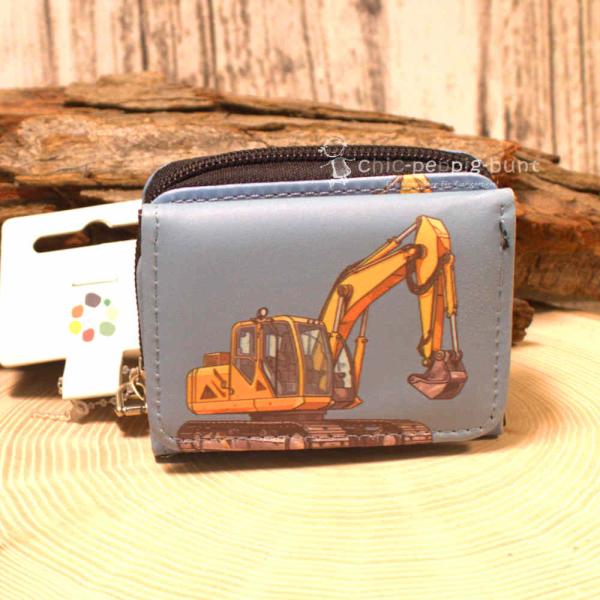 Geldbeutel mini mit Motiv Bagger Geldbeutel mini mit Motiv Bagger