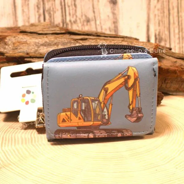 Geldbeutel mini mit Motiv Bagger