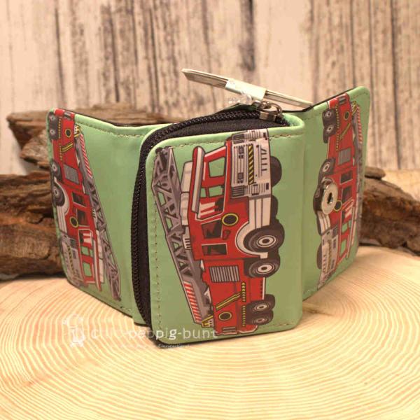 Geldbeutel mini - abwaschbar - Feuerwehrauto Motiv Geldbeutel mini - abwaschbar - Feuerwehrauto Motiv