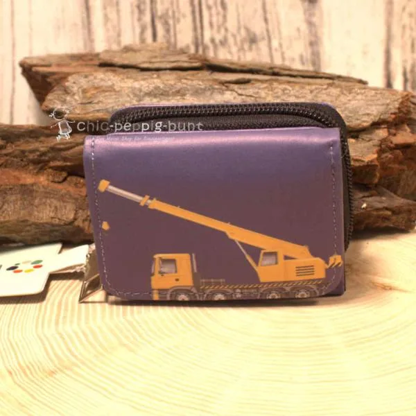 Geldbeutel mini mit Motiv Kran-LKW