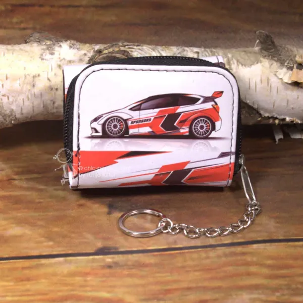 roter Rennwagen als mini Geldbeutel