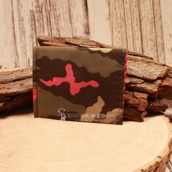 Geldbeutel mini - Stoff - 1 Fach camouflage - geldbeutel mini kinder stoff 1fach druckknopf camouflage pink