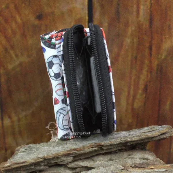 Geldbeutel mini abwaschbar weiss mit Dart Motiv
