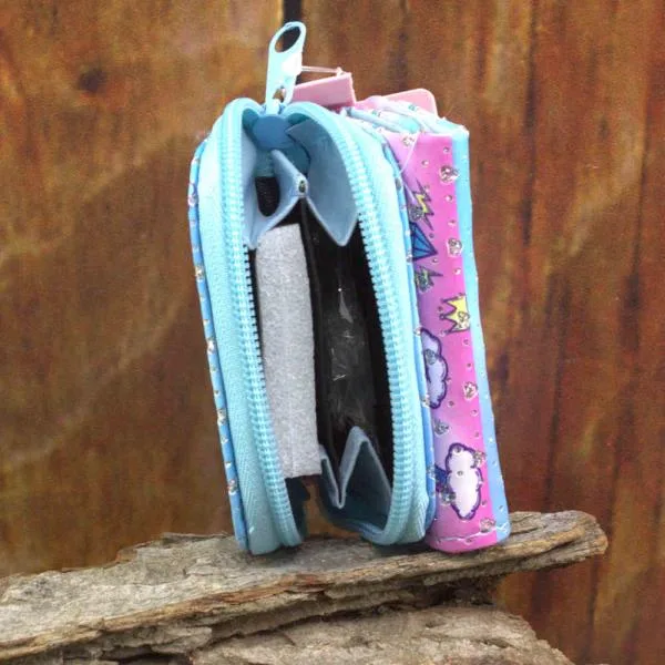 Geldbeutel mini abwaschbar dunkelblau mit Einhorn Motiv