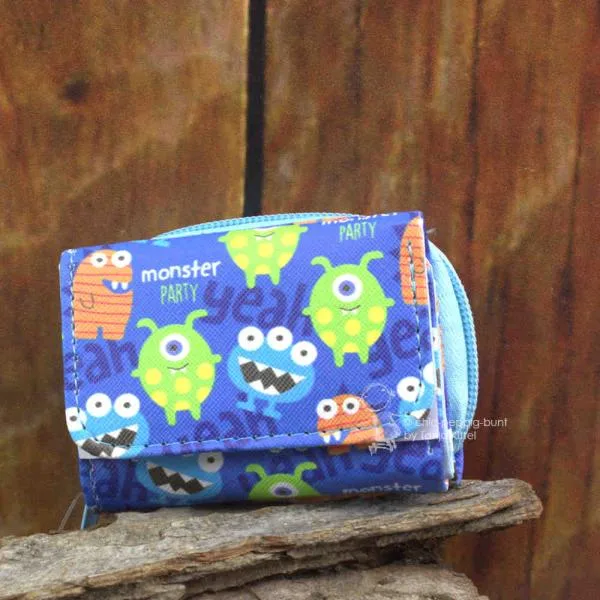 Geldbeutel mit bunten Monster Motiv