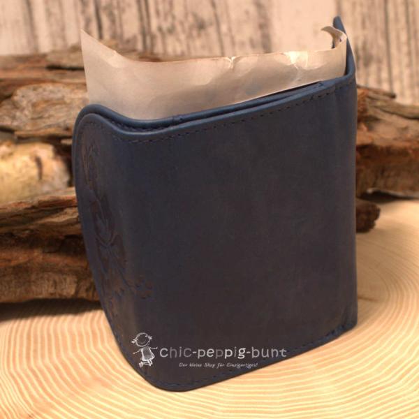 Geldbeutel blau aus Leder