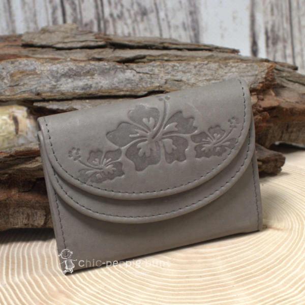 Geldbeutel mini aus grauem Leder