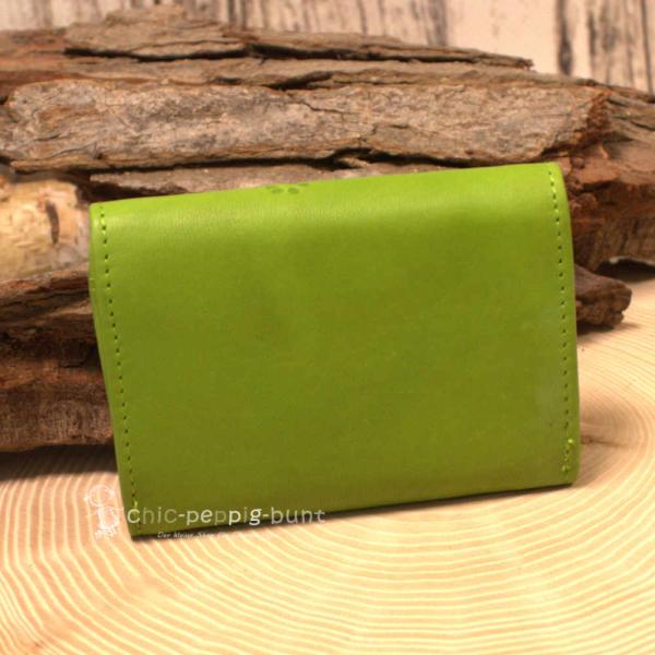 mini Geldbeutel Leder mit Blumen Motiv