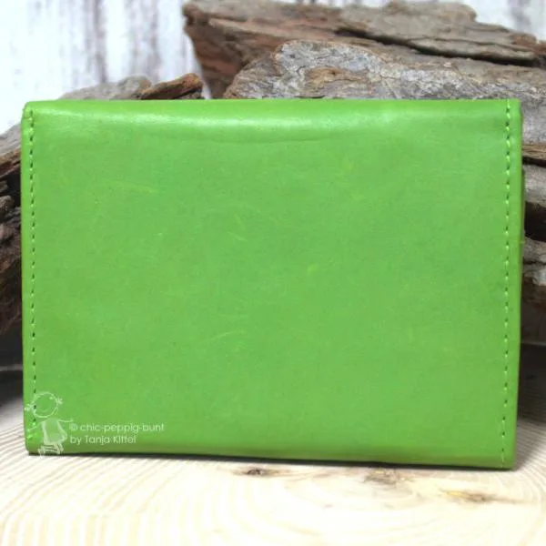 mini Geldbeutel Leder mit Blumen Motiv