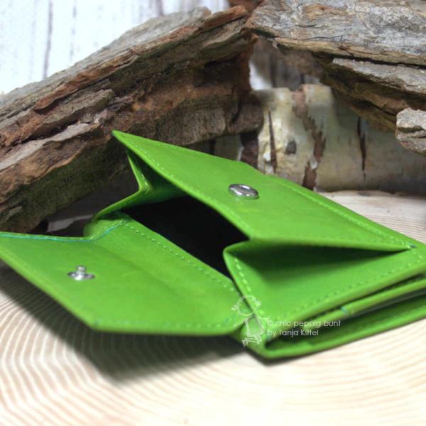 Geldbeutel Leder mini mit Druckknopf