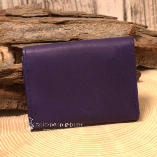 mini Geldbeutel Leder mit Blumen Motiv