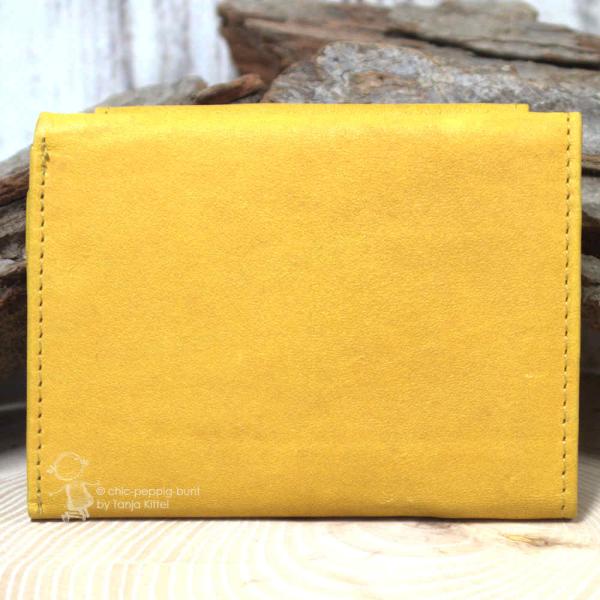 mini Geldbeutel Leder mit Blumen Motiv