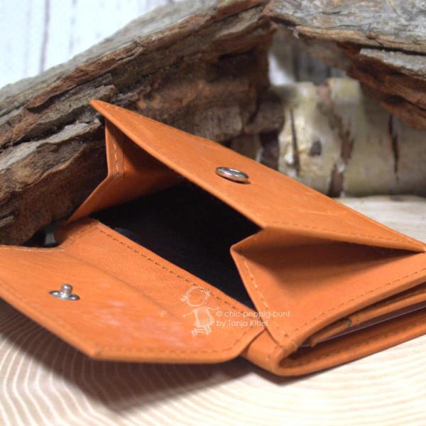 Geldbeutel Leder mini mit Druckknopf