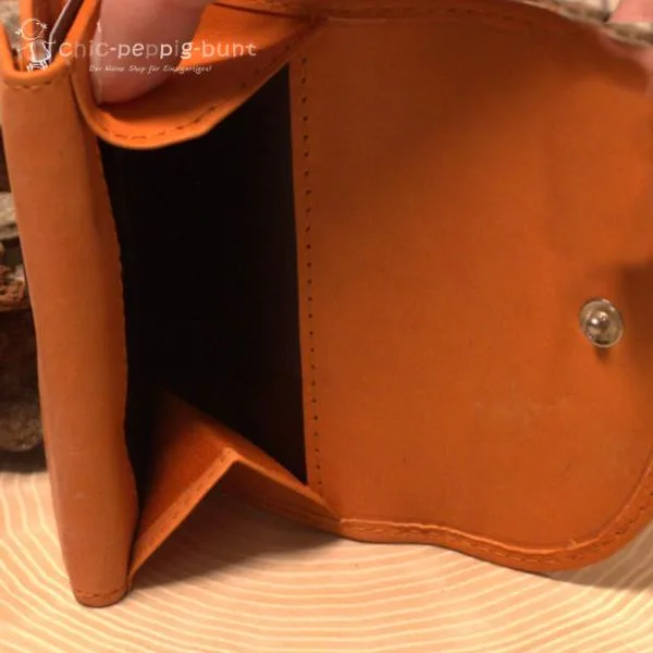Geldbeutel Leder mini mit Druckknopf