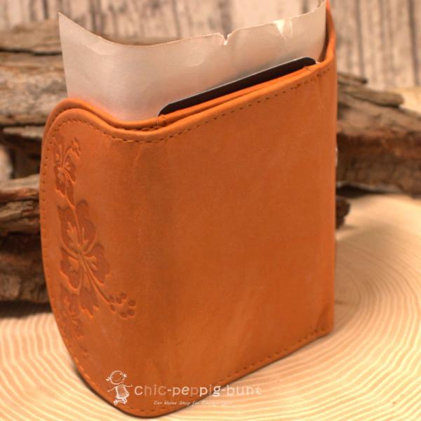 Geldbeutel orange farbiges Leder