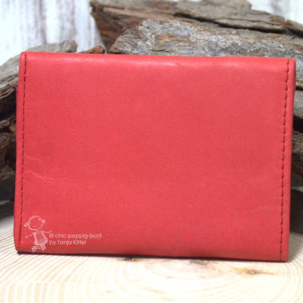 mini Geldbeutel Leder mit Blumen Motiv