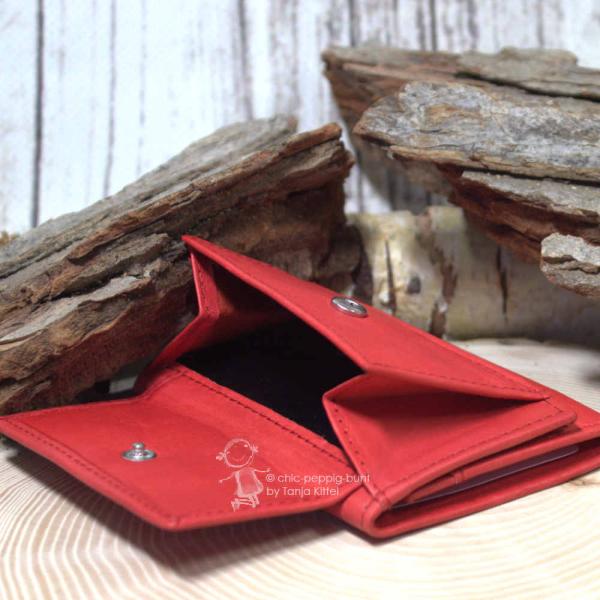 Geldbeutel Leder mini mit Druckknopf