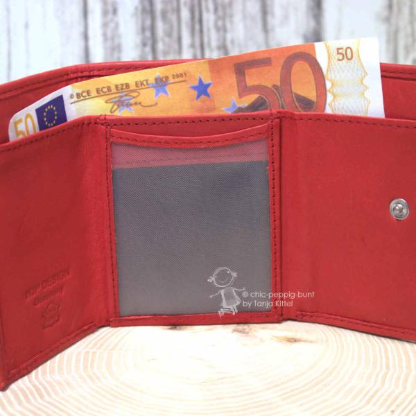 Geldbeutel mini rotes Leder