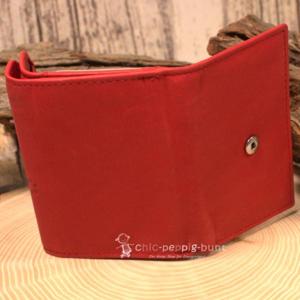 Geldbeutel Leder mini mit Druckknopf