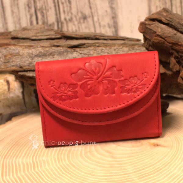 Geldbeutel mini aus rotem Leder