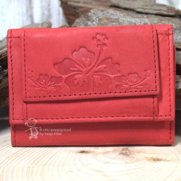 Geldbeutel mini aus rotem Leder