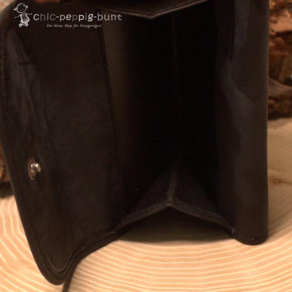 Geldbeutel Leder mini mit Druckknopf