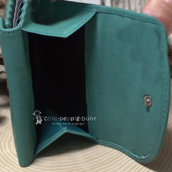 Geldbeutel Leder mini mit Druckknopf