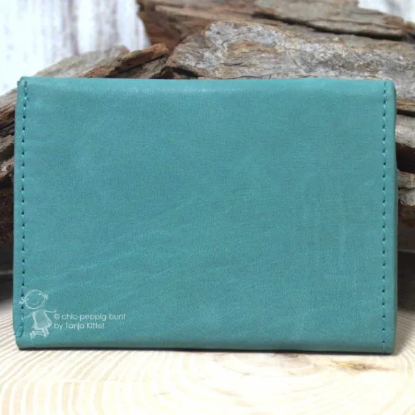 mini Geldbeutel Leder mit Blumen Motiv