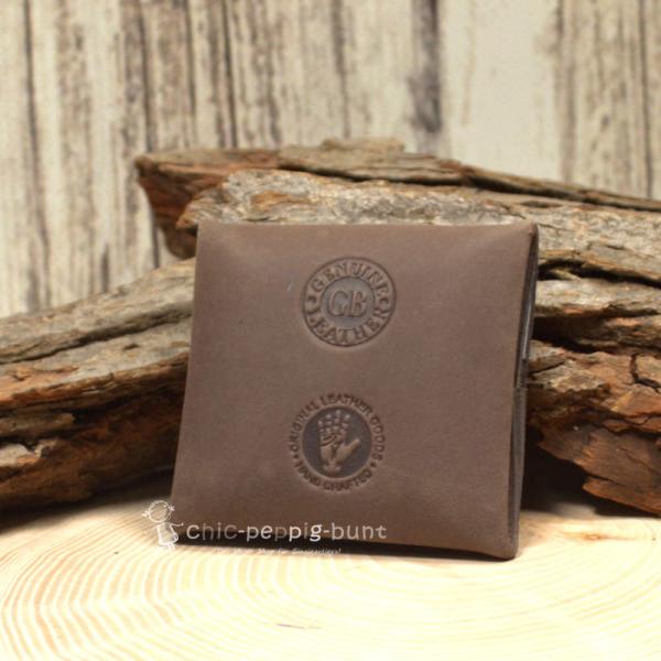 Geldbeutel mini Leder 1 Fach braun