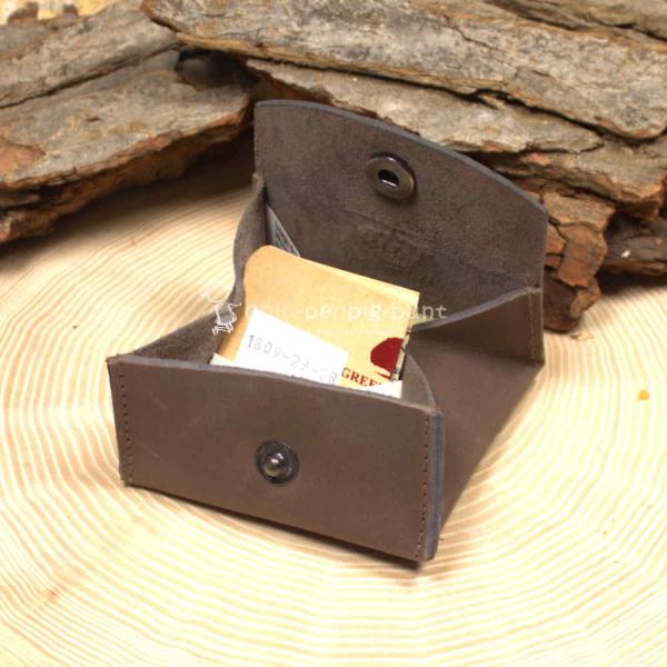 Geldbeutel mini Leder 1 Fach braun