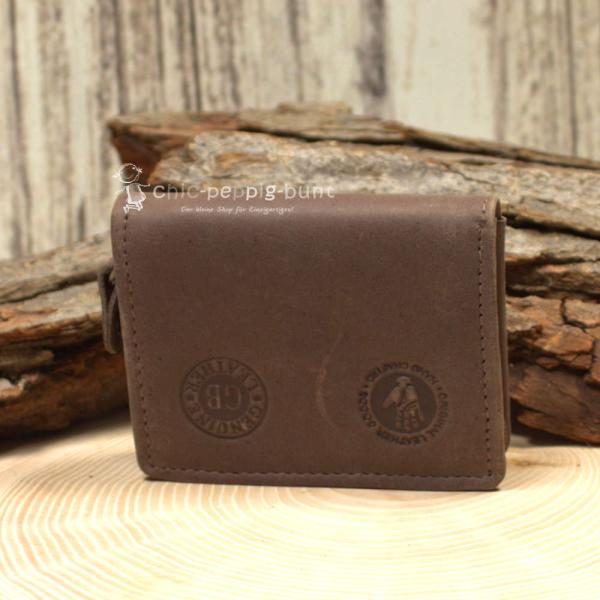 Geldbeutel mini Leder 1 Fach braun Reissverschluss