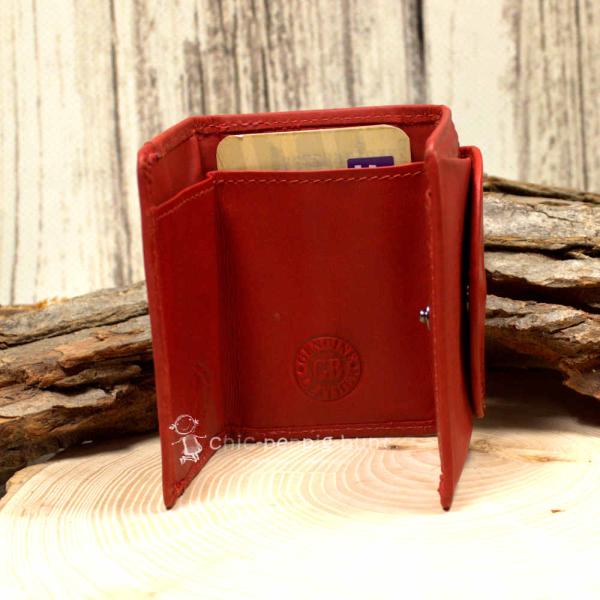 Geldbeutel mini Leder 3 Fächer rot