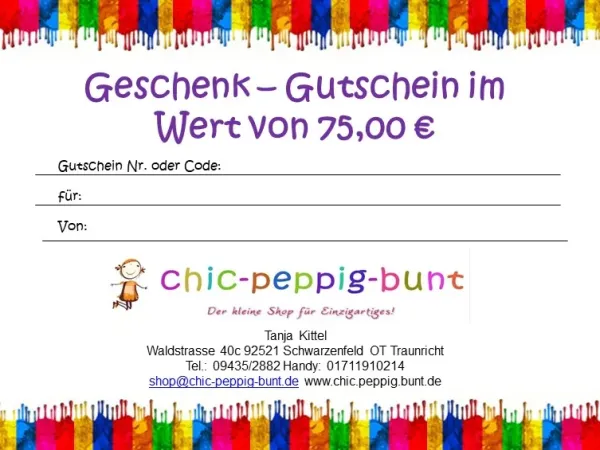 75 € Geschenkgutschein