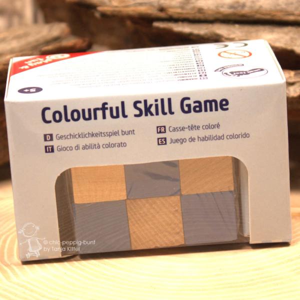 Geschicklichkeitsspiel Holz blau Würfel