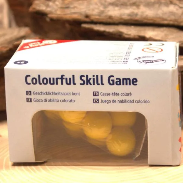 Geschicklichkeitsspiel Holz gelb Kugelbalken - geschicklichkeitsspiel gelb holz kugeln