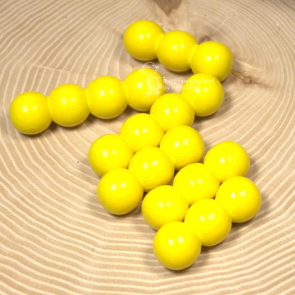 Geschicklichkeitsspiel Holz gelb Kugelbalken