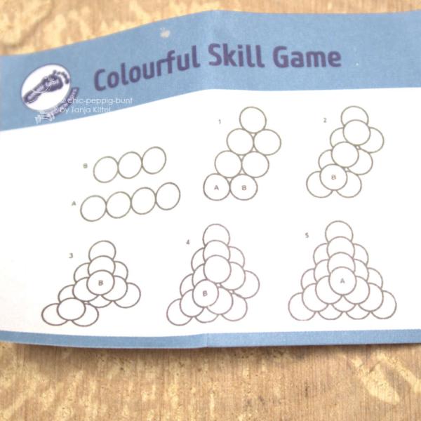 Geschicklichkeitsspiel Holz gelb Kugelbalken