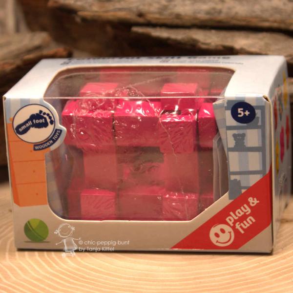 Geschicklichkeitsspiel Geduldspiel pink Holzstäbe Holzspielzeug, Kugel-Labyrinth (5x5 cm), zum Verkaufen